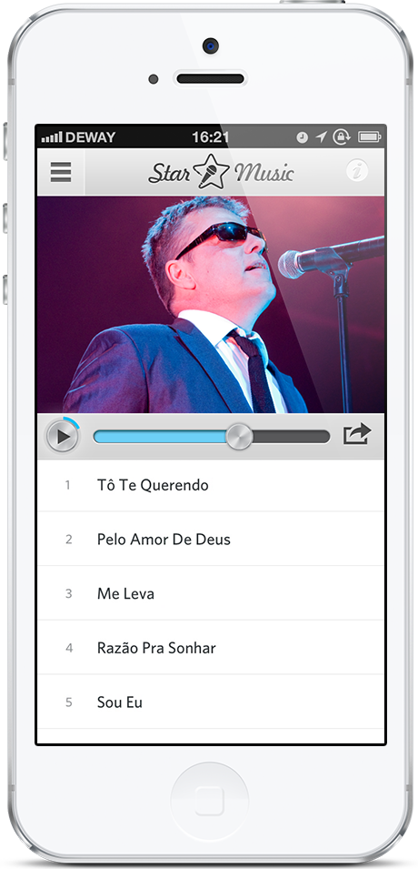 Aplicativo Musical iPhone e Android