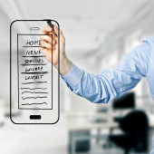 designer drawing mobile website development wireframe